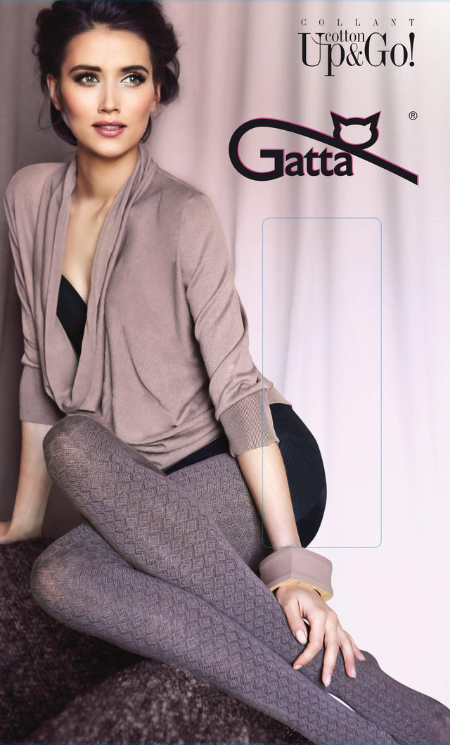 Gatta Cotton Up&Go 12 | gemusterte Strickstrumpfhose - GATTA FASHION