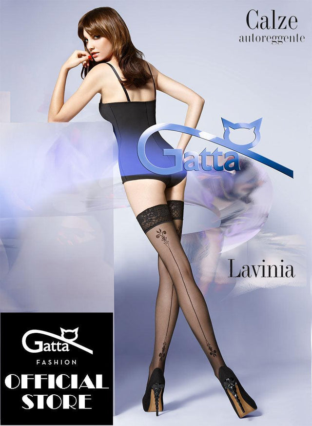 Gatta Lavinia 17 | halterlose Strümpfe mit Floralmuster - GATTA FASHION