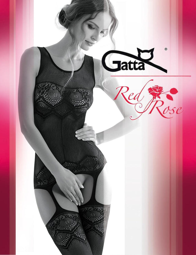 Gatta Red Rose 01 | Bodystocking - GATTA FASHION